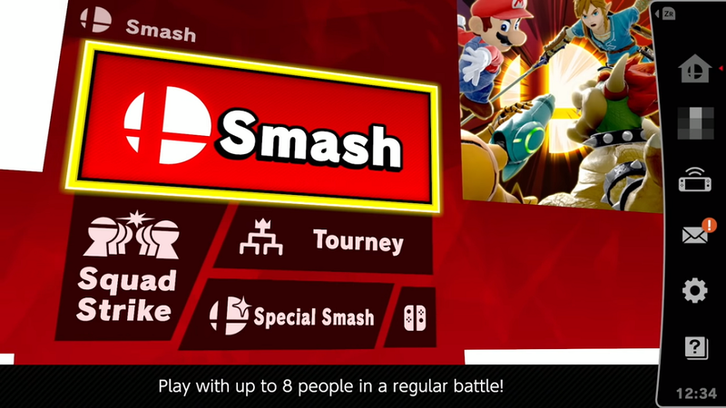 Illustration for article titled The "Let's look at the menu!" Segment of the Super Smash Bros. Ultimate Direct Is Hilariously On-Brand